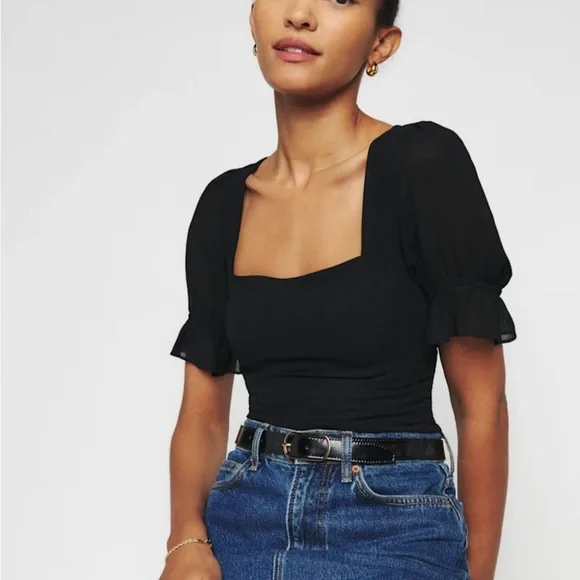 Reformation | Tops | Reformation Constance Top Black Size 6 | Poshmark